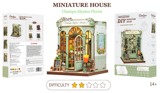 MINIATURE HOUSE - DIY - Champs-Elysées Florist - 199pc + LED Light