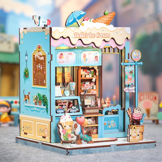 MINIATURE HOUSE - DIY - Bella's Ice Cream - 225pc + LED Light