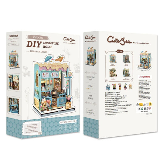 MINIATURE HOUSE - DIY - Bella's Ice Cream - 225pc + LED Light