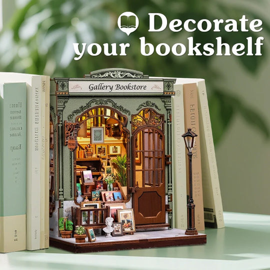 MINIATURE HOUSE - DIY- Gallery Bookstore - 246pc + LED Light