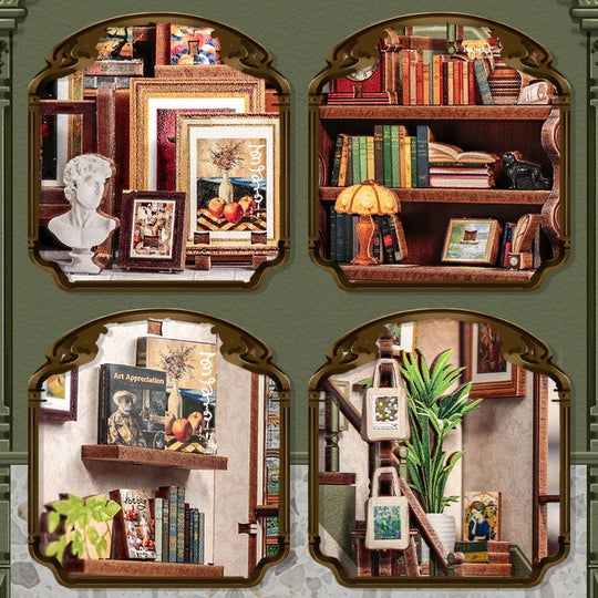 MINIATURE HOUSE - DIY- Gallery Bookstore - 246pc + LED Light