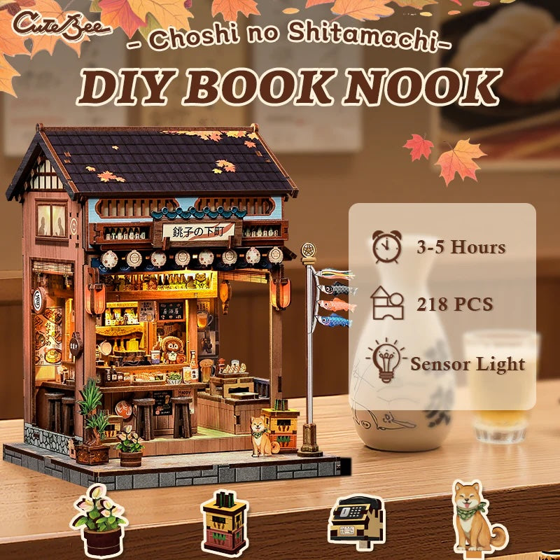 MINIATURE HOUSE - DIY- Choshi no Shitamachi - 218pc + LED Light