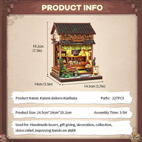MINIATURE HOUSE - DIY- Kanmi-Dokoro Kurihara - 227pc + LED Light