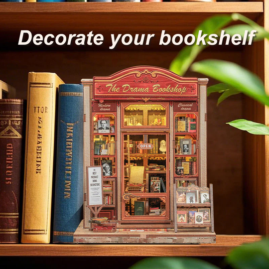 MINIATURE HOUSE - DIY - Drama Bookshop - 253pc + LED Light