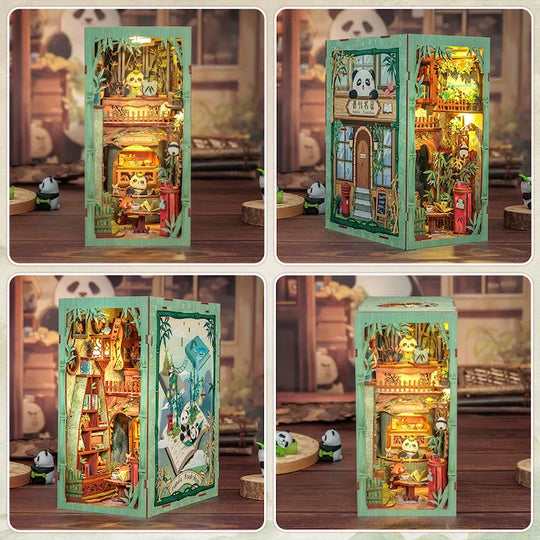 BOOK NOOK KIT - DIY - Panda Bookshop - 244pc + LED Light