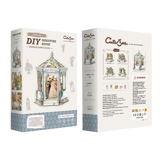 MINIATURE HOUSE - DIY- Windsor Flower House - 235pc + LED Light
