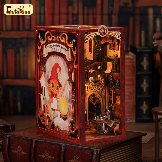 BOOK NOOK KIT - DIY - Flame Common Room - 226pc + LED Light