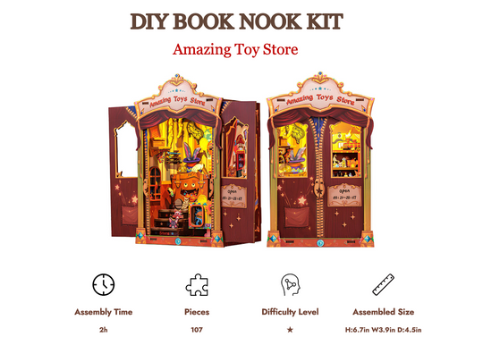 BOOK NOOK KIT - DIY - Amazing Toy Store - 103pc + LED Light