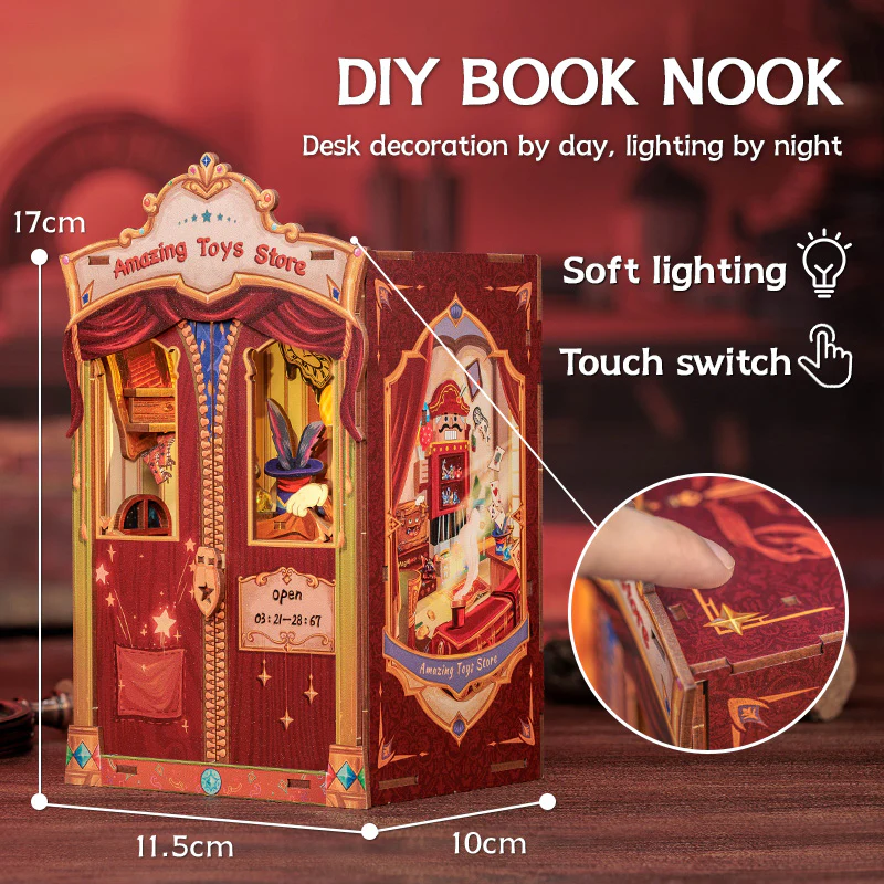 BOOK NOOK KIT - DIY - Amazing Toy Store - 103pc + LED Light