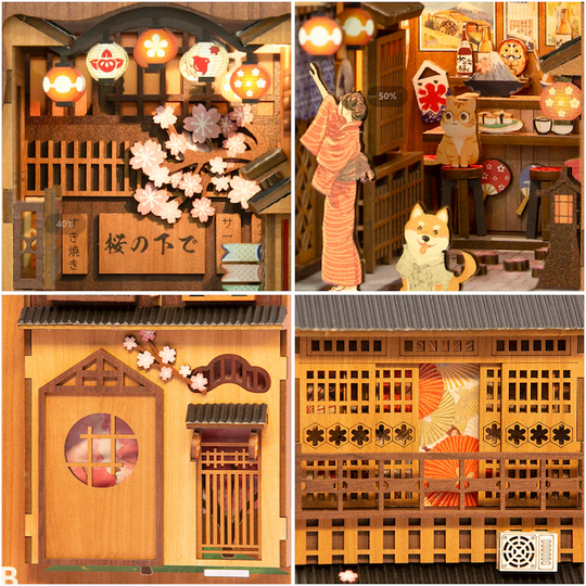 BOOK NOOK KIT - DIY - Under The Sakura Tree - 214pc + LED Light