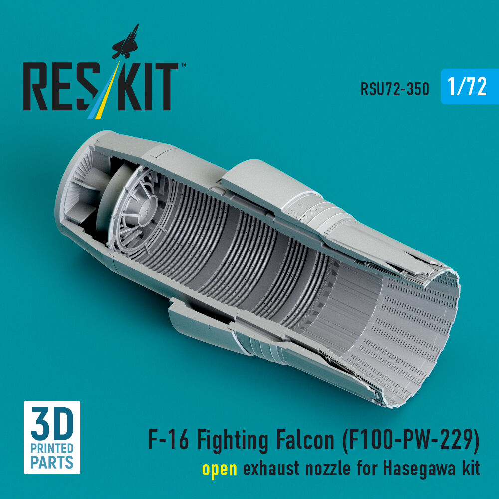 F-16 Fighting Falcon (F100-PW-229) open exhaust nozzle (3D Printed) for Hasegawa