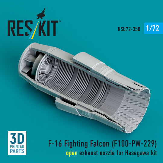F-16 Fighting Falcon (F100-PW-229) open exhaust nozzle (3D Printed) for Hasegawa