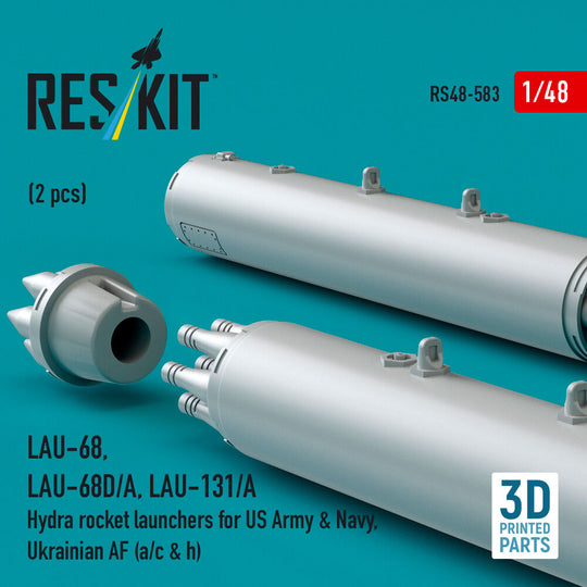 LAU-68, LAU-68D/A, LAU-131/A Hydra rocket launchers for US Army & Navy, Ukrainian AF (a/c & h) (2pcs) (3D Printed)