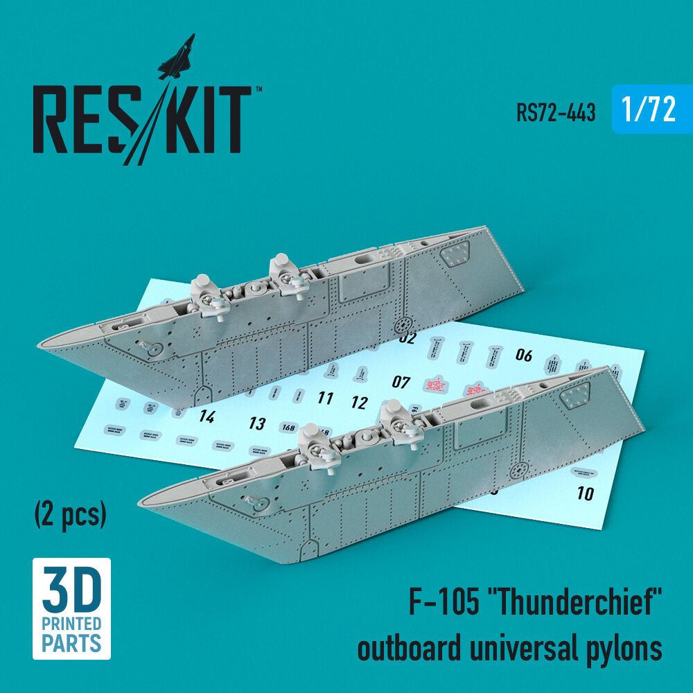 F-105 Thunderchief outboard universal pylons (2 pcs) (3D Printed)