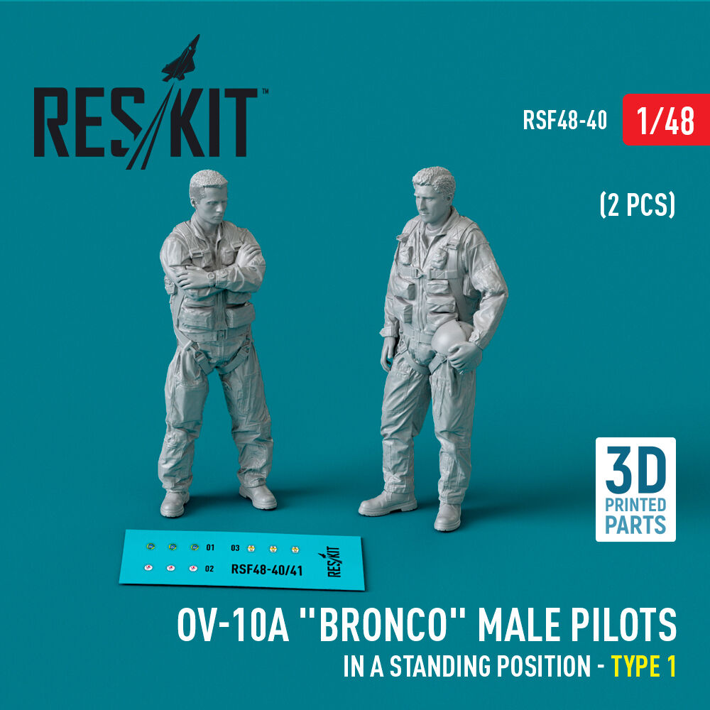 OV-10A Bronco male pilots (in a standing position - type 1) (2 pcs) (3D Printed)