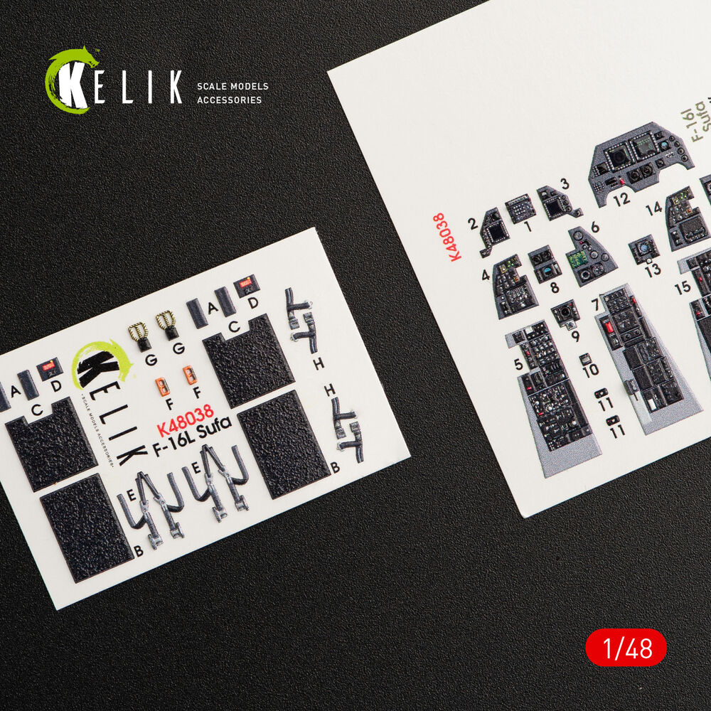 F-16I Sufa interior 3D decals for Kinetic kit