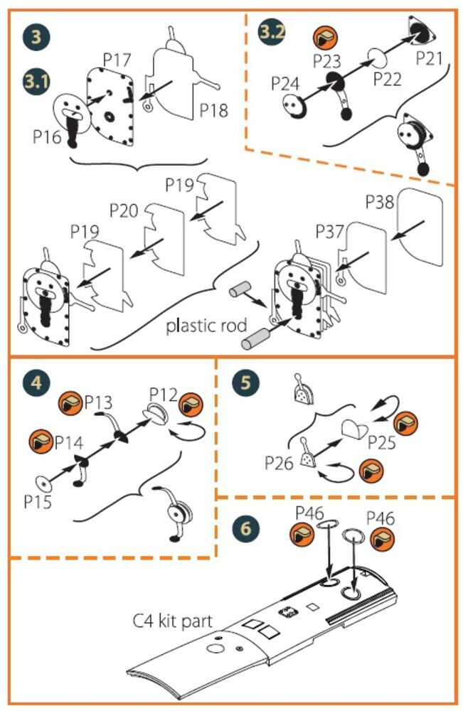 I-16 type 5 INTERIOR PE parts for CP kits