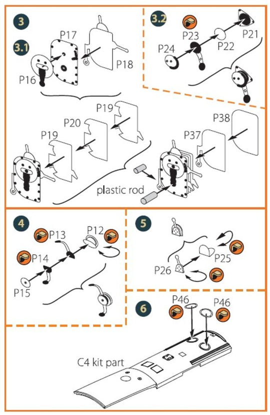 I-16 type 5 INTERIOR PE parts for CP kits