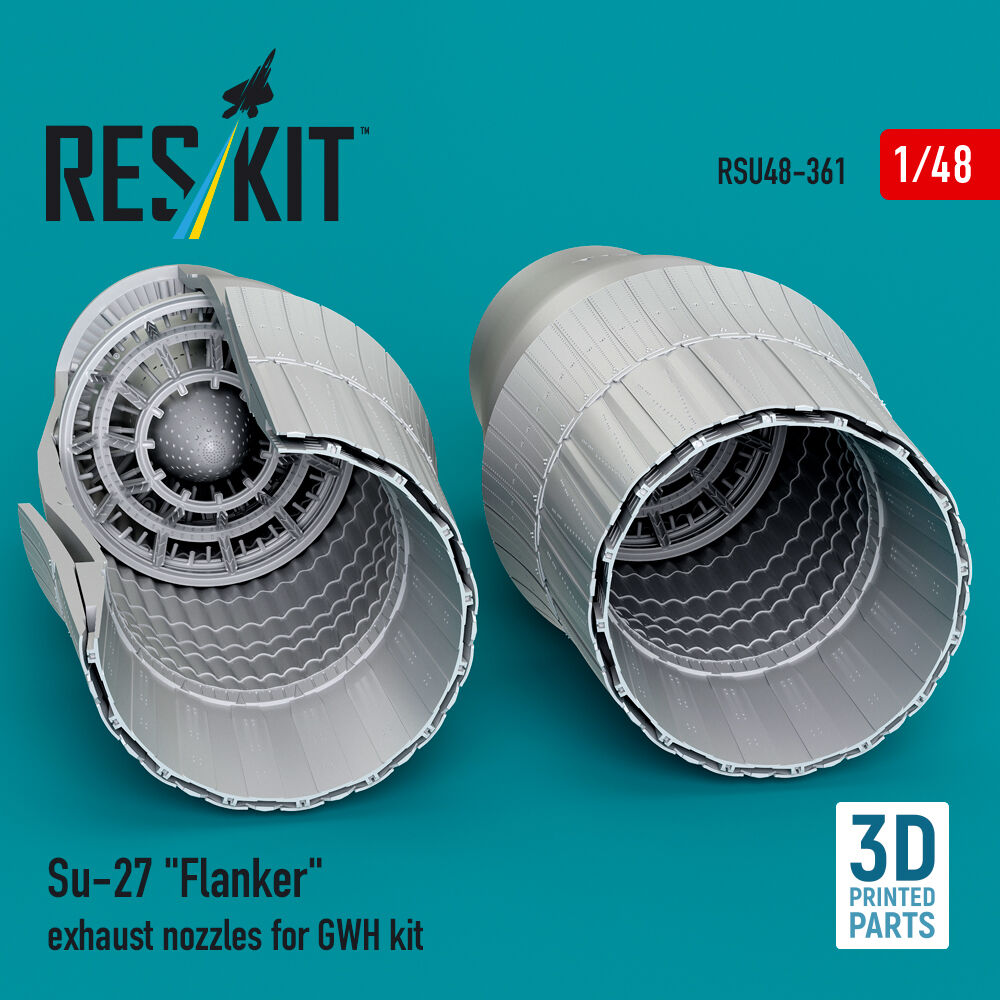 Su-27 Flanker exhaust nozzles for GWH kit (3D Printed)
