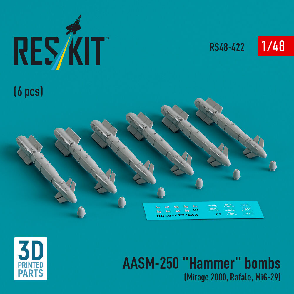 AASM-250 Hammer (6 pcs) (Mirage 2000, Rafale, MiG-29) (3D Printed)