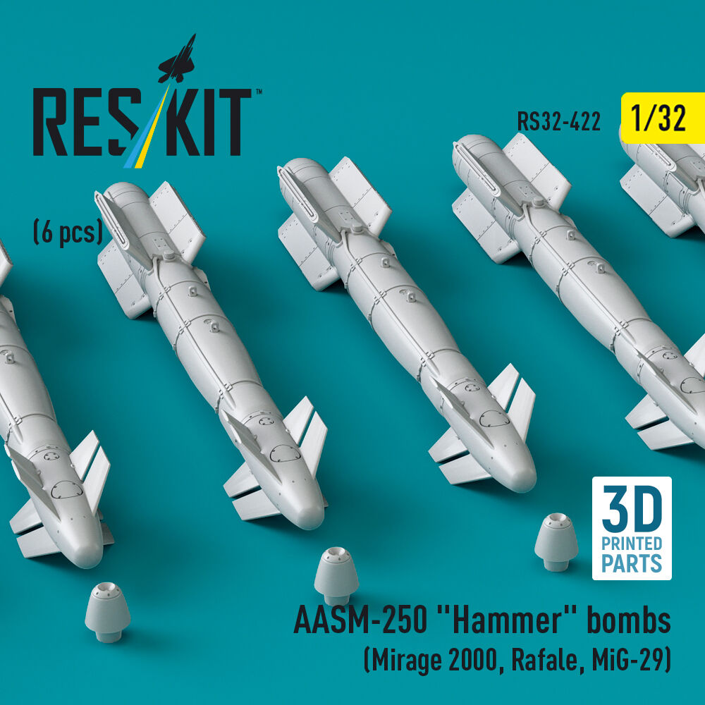 AASM-250 Hammer bombs (6 pcs) (Mirage 2000, Rafale, MiG-29) (3D Printed)