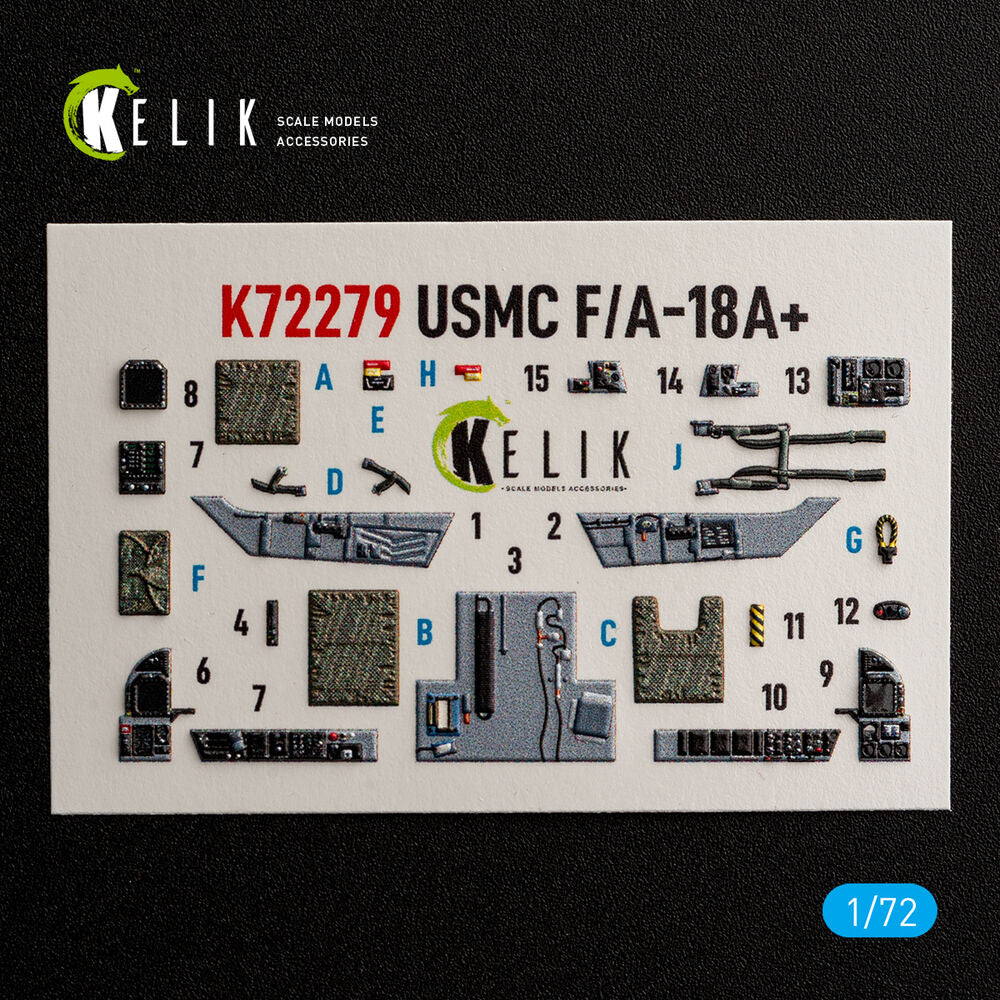 USMC F/A-18+ -  interior 3D decals for Academy 12411