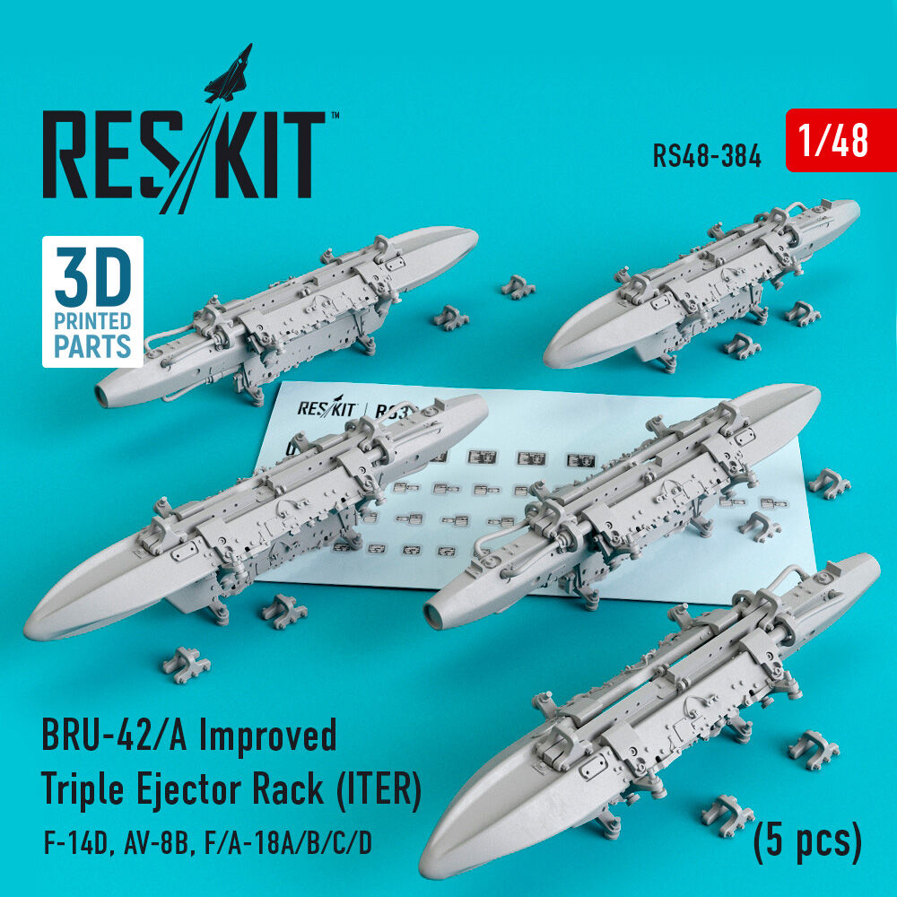 BRU-42/A Improved Triple Ejector Rack (ITER) (5 pcs) (F-14D, AV-8B, F/A-18A/B/C/D) (3D Printed)