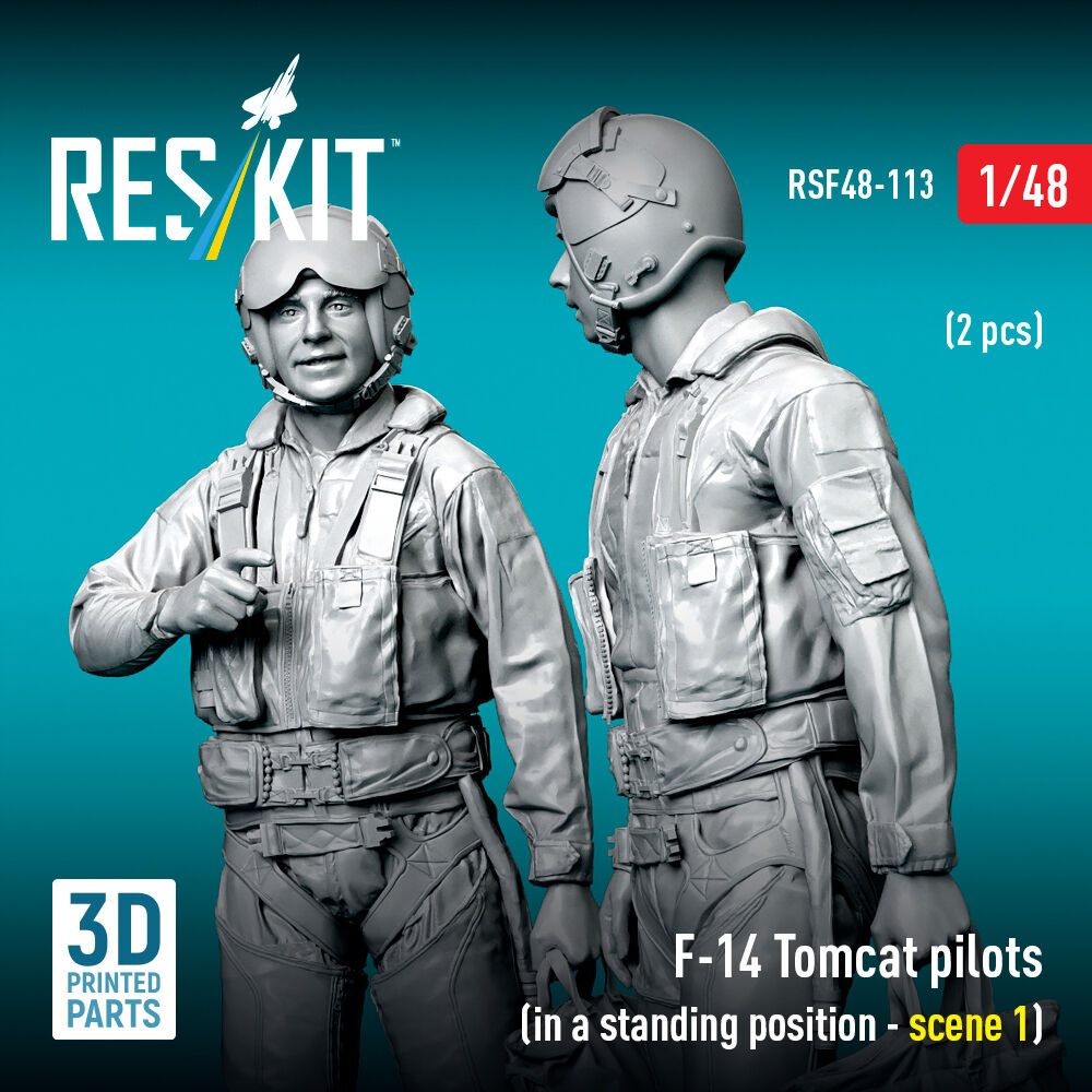 F-14 Tomcat pilots (in a standing position - scene 1) (2 pcs) (3D Printed)