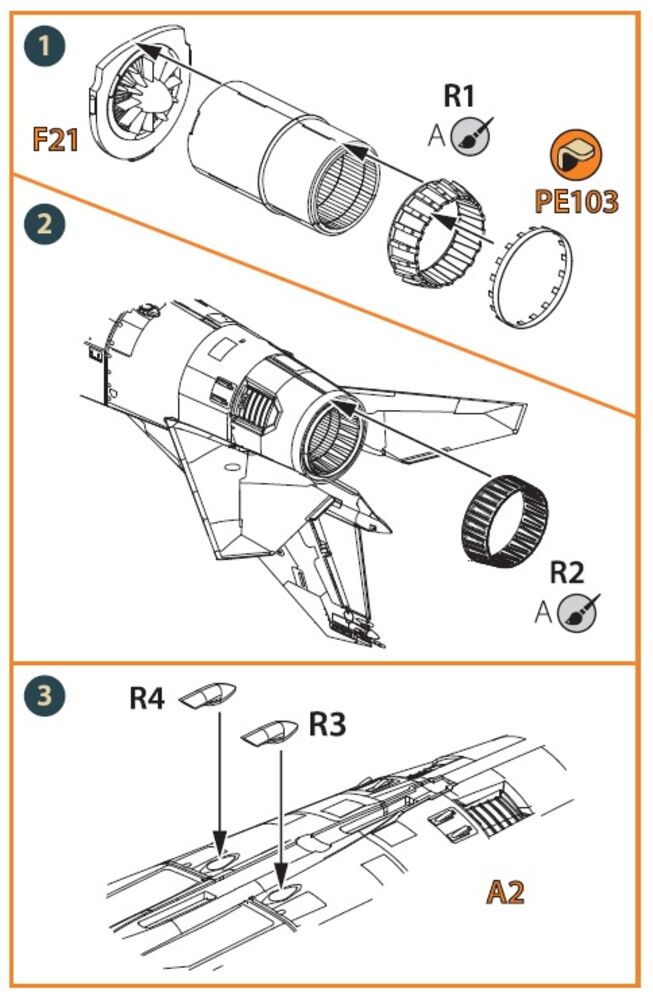 MiG-23ML, MLD, P, MLAE Exhaust and air scoops for CP kits
