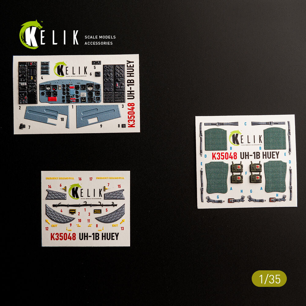 UH-1B HUEY - interior 3D decals for Trumpeter