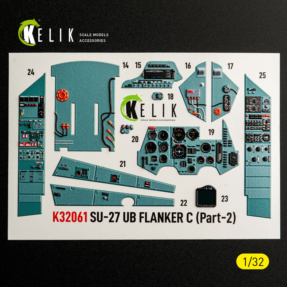 SU-27UB Flanker C - interior 3D decals for Trumpeter kit