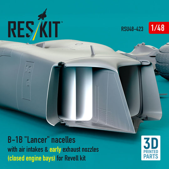 B-1B Lancer nacelles with air intakes & early exhaust nozzles (?losed engine bays) for Revell kit (3D Printed)