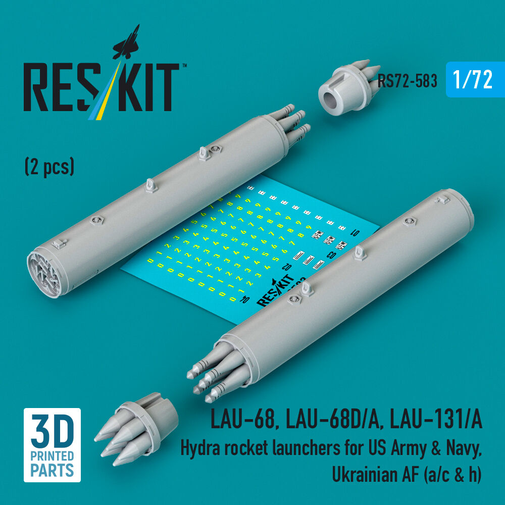 LAU-68, LAU-68D/A, LAU-131/A Hydra rocket launchers for US Army & Navy, Ukrainian AF (a/c & h) (2 pcs) (3D Printed)