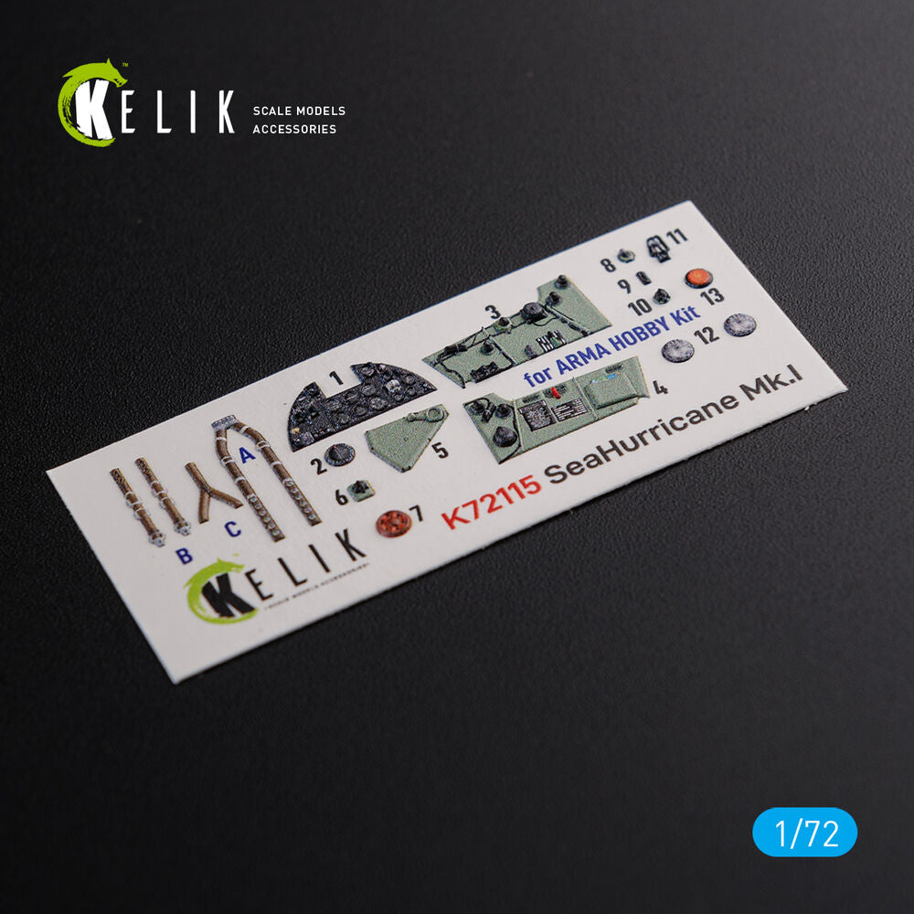 Sea Hurricane Mk I interior 3D decals for Arma Hobby kit