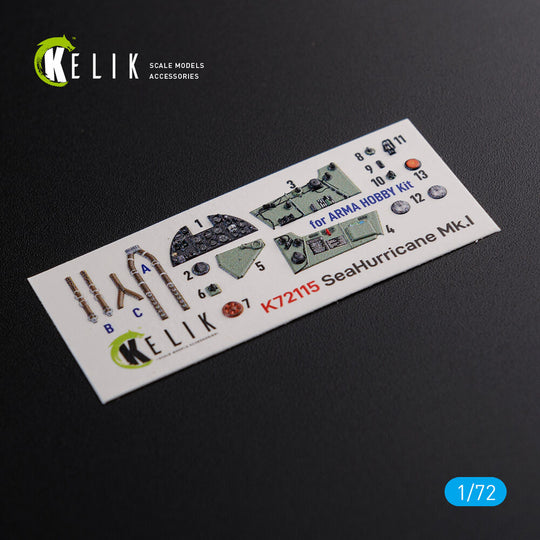 Sea Hurricane Mk I interior 3D decals for Arma Hobby kit