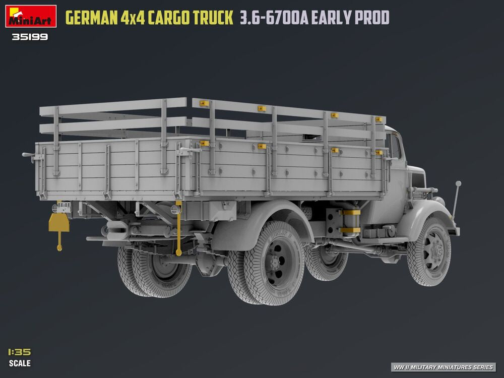 German 3t 4x4 Cargo Truck 3.6-6700A Early Prod