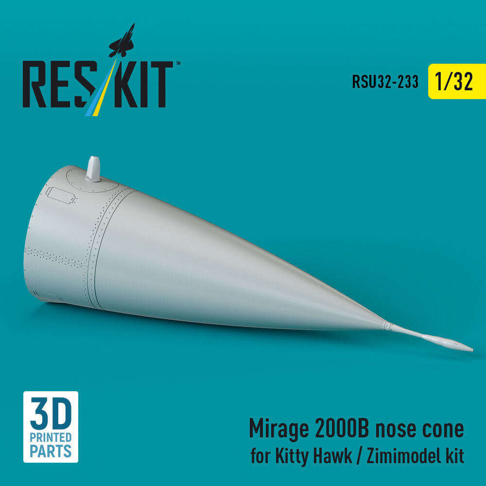Mirage 2000B nose cone for Kitty Hawk / Zimimodel kit (3D Printed)