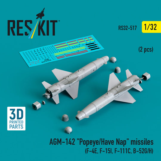AGM-142 Popeye/Have Nap missiles (2 pcs) (F-4E, F-15I, F-111C, B-52G/H) (3D Printed)
