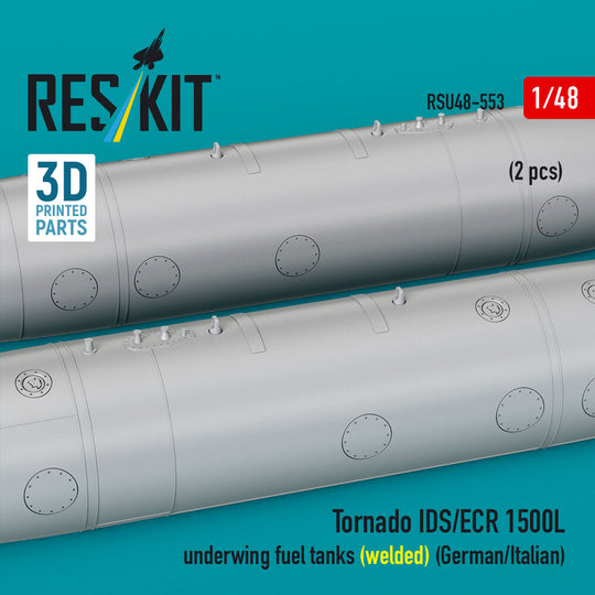 Tornado IDS/ECR 1500L underwing fuel tanks (welded) (German AF / Italian AF) (2 pcs) (3D Printed)