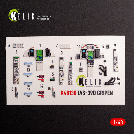 Jas-39 D - interior 3D decals for Italeri kit