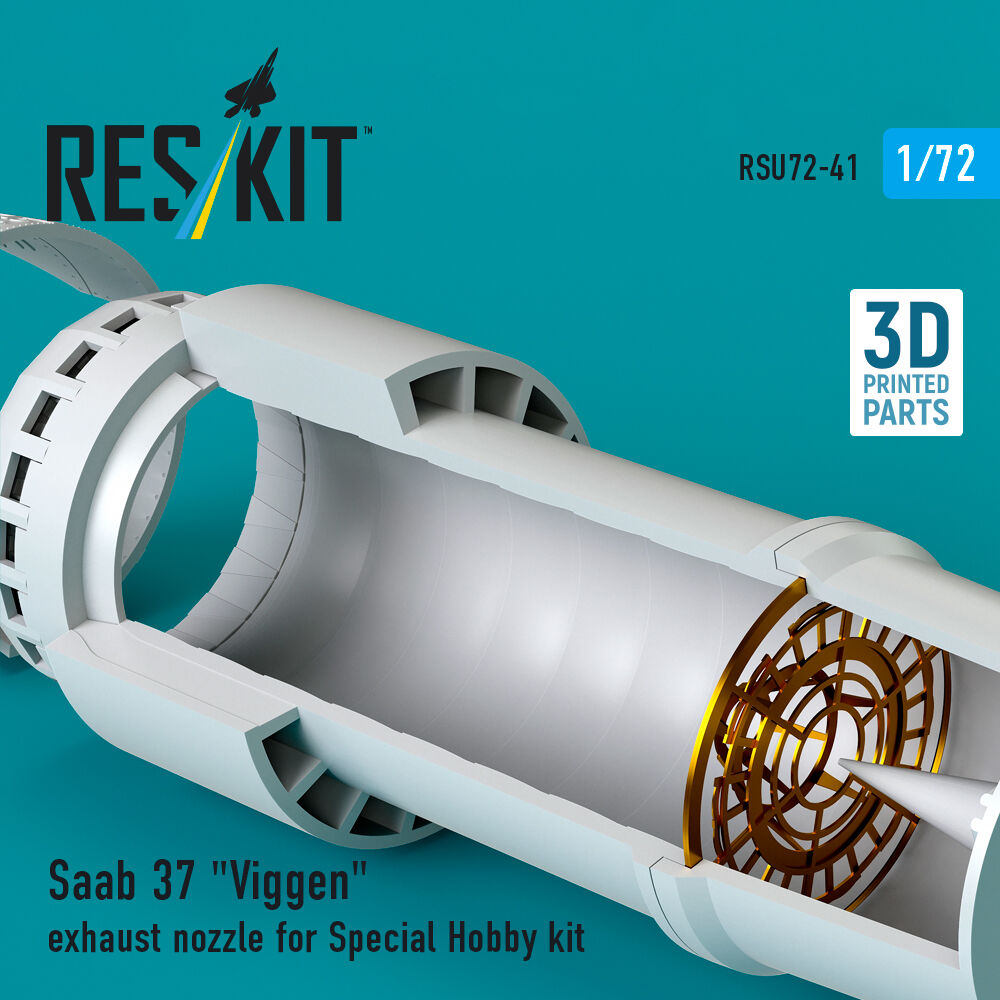 Saab 37 Viggen exhaust nozzle for Special Hobby kit (3D Printed)