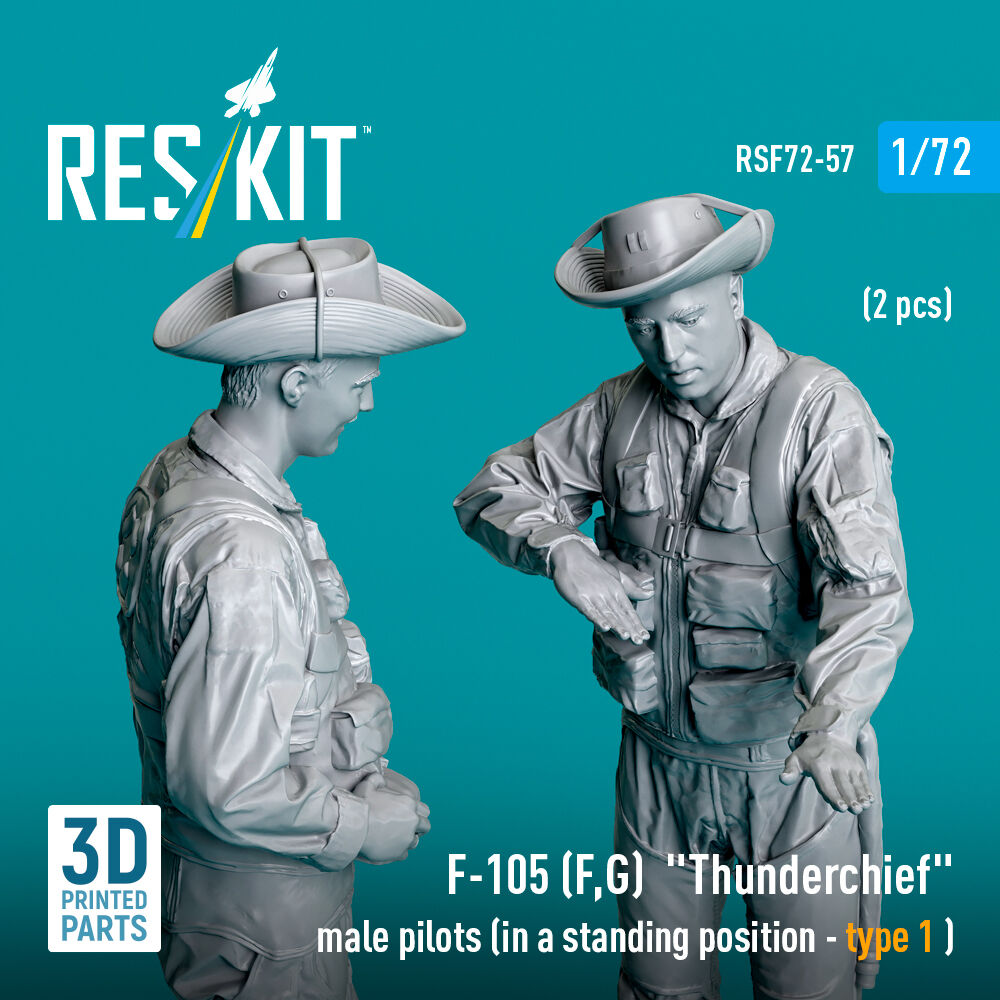 F-105 (F, G) Thunderchief male pilots (in a standing position - type 1 ) (2 pcs) (3D Printed)