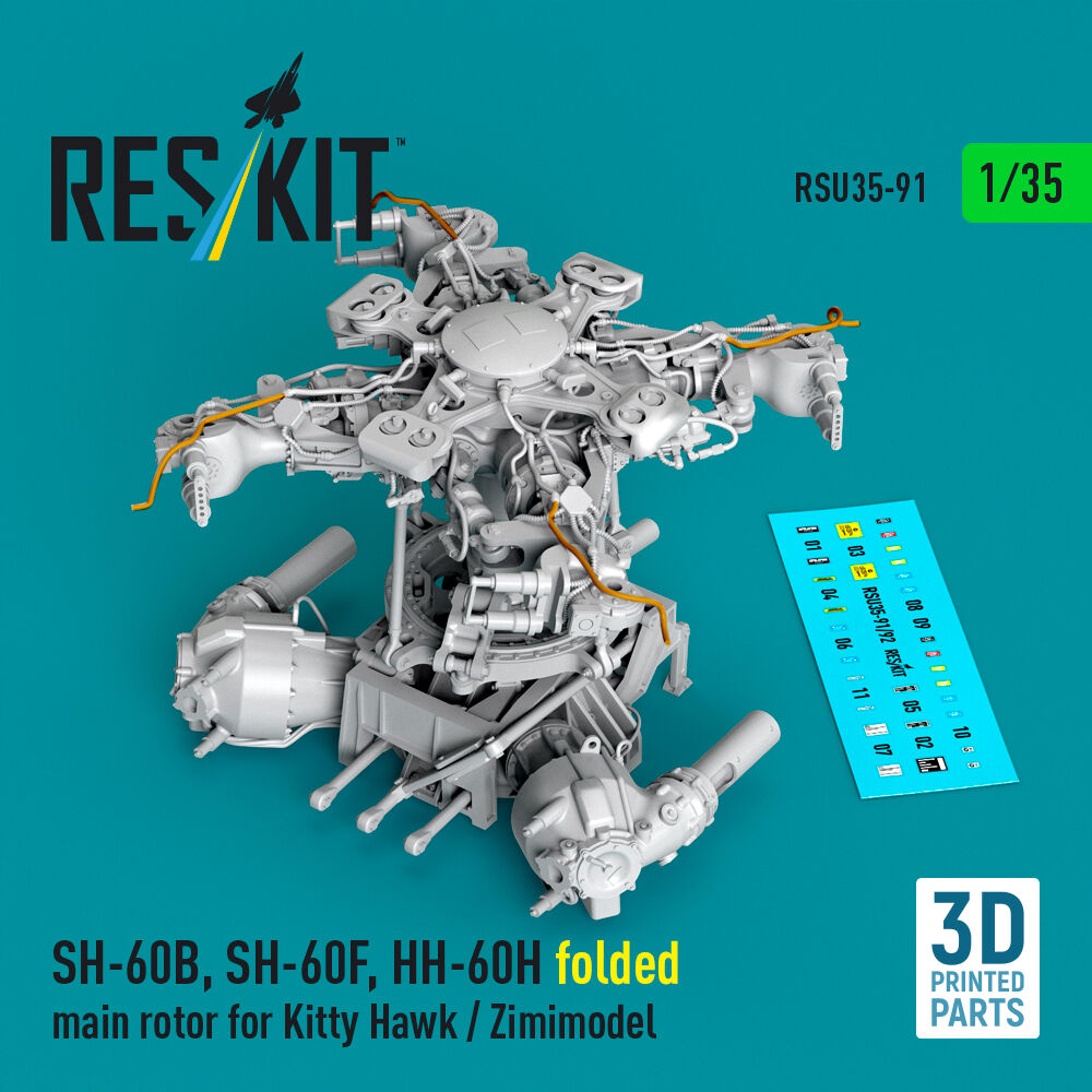 SH-60B, SH-60F, HH-60H folded main rotor for Kitty Hawk / Zimimodel (3D Printed)