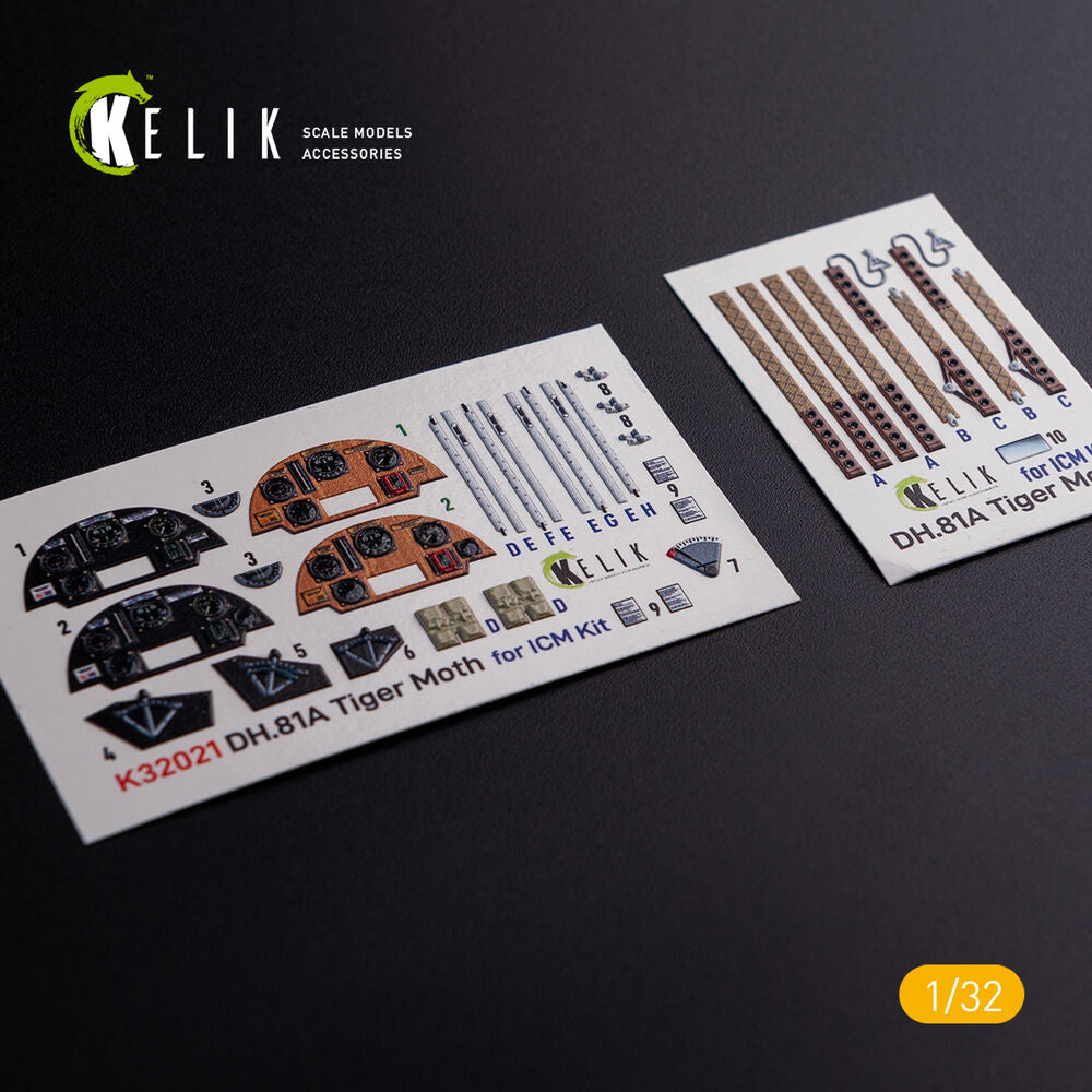 DH.81A Tiger Moth - Interior 3D Decal for ICM kit