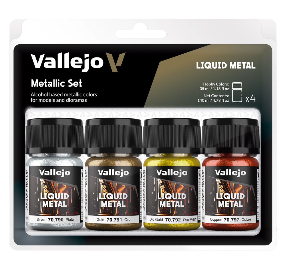 Liquid Metal: Alcoholbased Metallic Set  Gold (2). Silver & Copper 35 ml