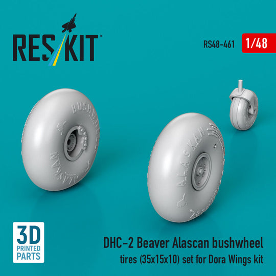 DHC-2 Beaver Alascan bushwheel tires (35x15x10) set for Dora Wings kit (3D Printed)