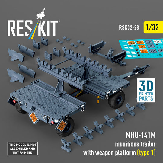 MHU-141M munitions trailer with weapon platform (type 1) (3D Printed model kit)