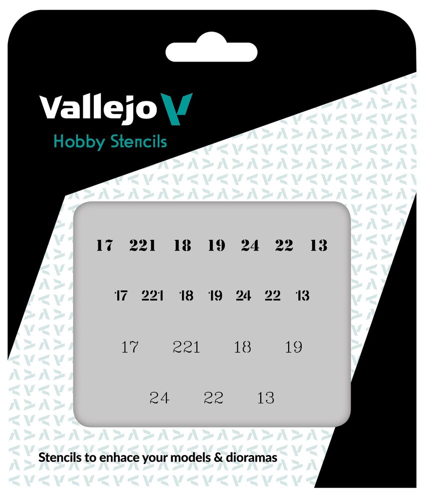 Vallejo Stencils: Soviet Numbers WWII 125 x 125 mm