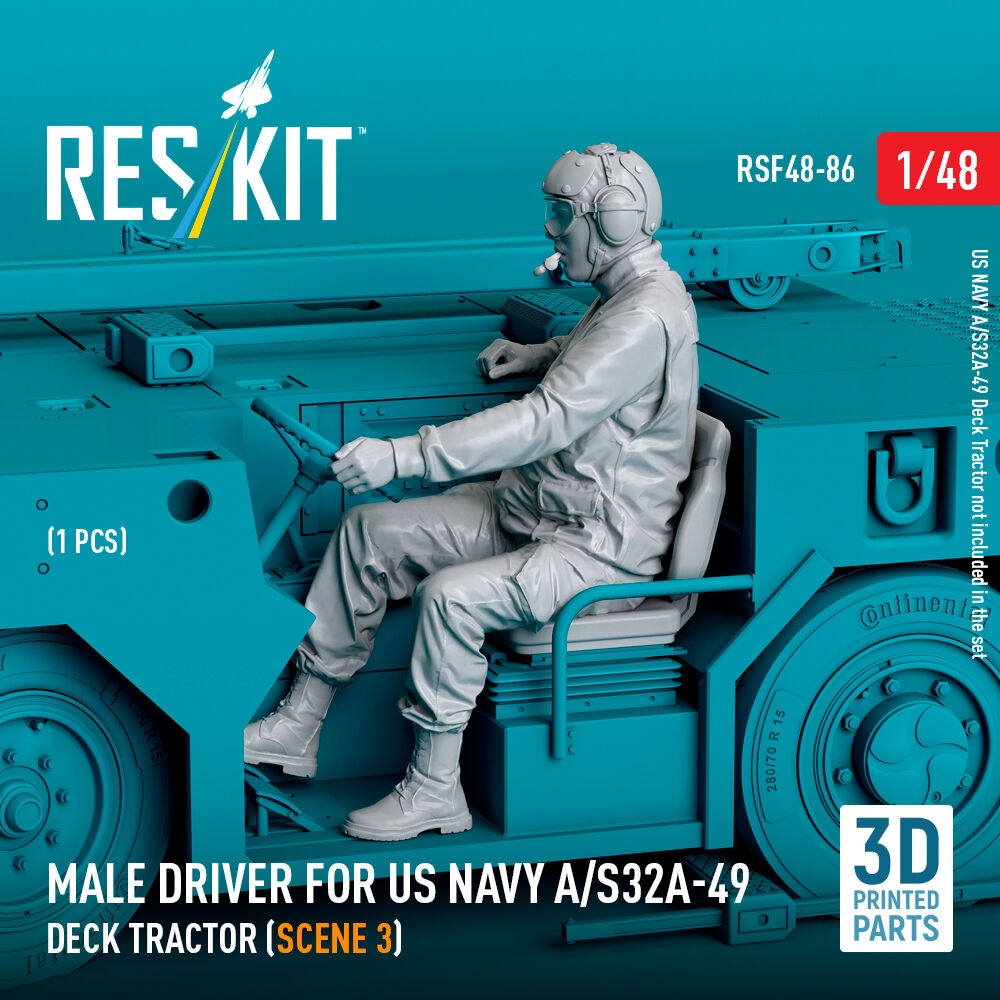 Male driver for US NAVY A/S32A-49 Deck Tractor (scene 3) (1 pcs) (3D Printed)