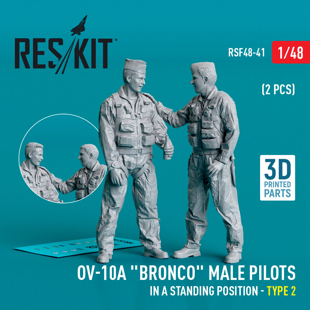 OV-10A Bronco male pilots (in a standing position - type 2) (2 pcs) (3D Printed)